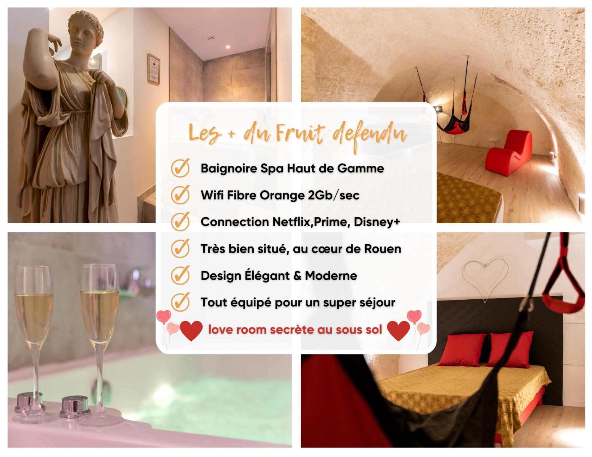 Le Fruit Defendu "Love Room" Jacuzzi Centre Ville Ruão Exterior foto